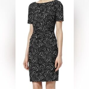 Reiss Black and Off  White Patterned Dress